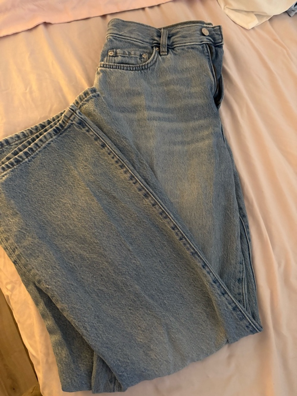 Dynamite Light Blue High-Rise Wide Leg Jeans